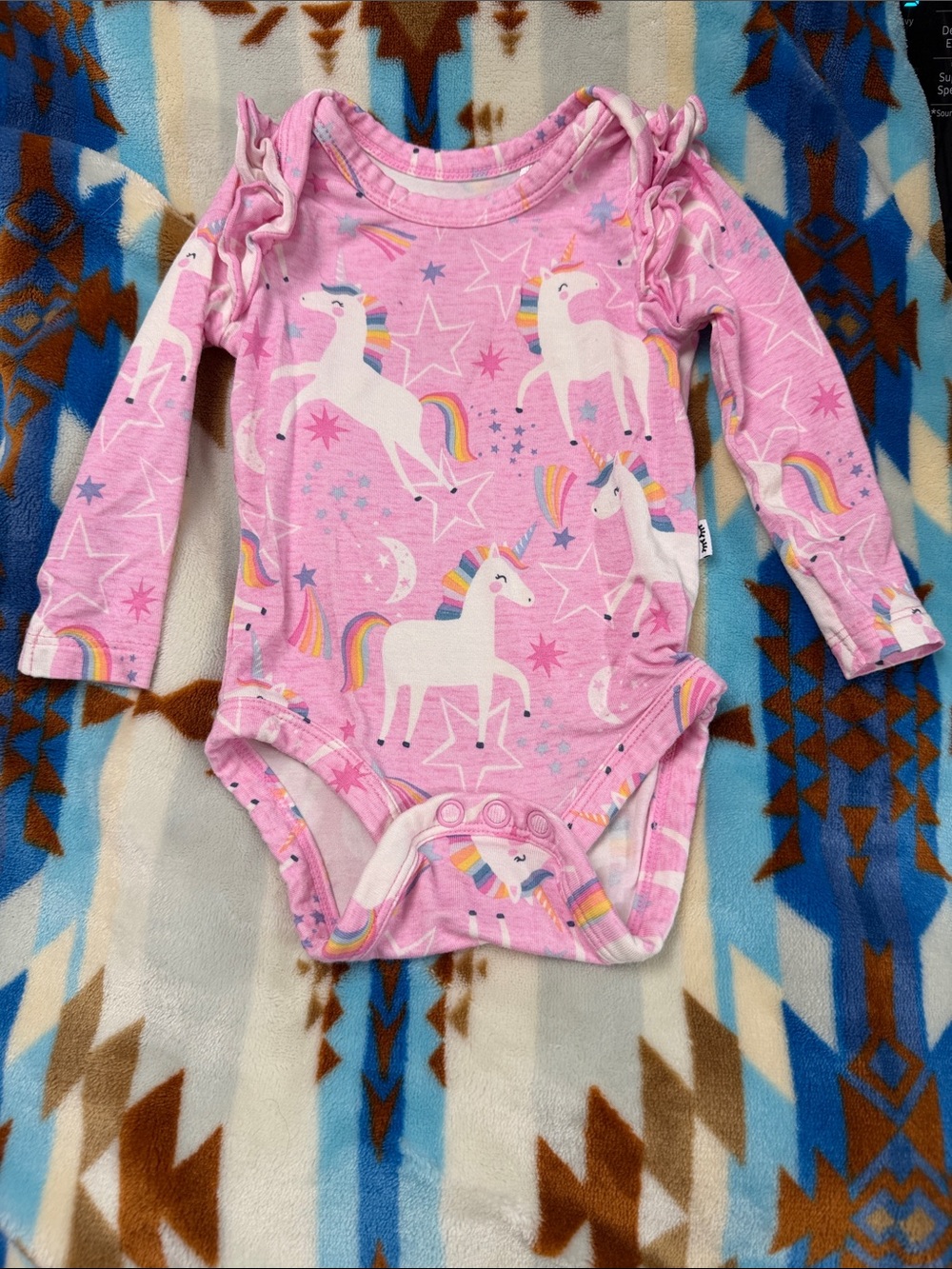 Unicorn Ruffle Long-Sleeve onesie NB